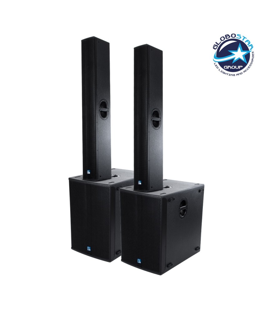 GloboStar® FDB K806+K118BAS 98027-98028-SET PA Column System - Ενεργό Αυτοενισχυόμενο Σετ Ηχείων & Subwoofer Column Κολωνάτο με Ψηφιακό Ενισχυτή SA2.68 AC 220V-50-60Hz -1200W RMS-4Ω + 960W RMS-6Ω (8640W Peak) - IP20 - Μαύρο - Σετ 4 Τεμαχίων